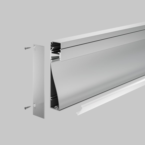 Алюминиевый профиль плинтус с подсветкой 80x18 ALM-8018-S-2M