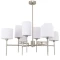 Arte Lamp DEBORA A4108LM-8SS Потолочная люстра на штанге, 8 плафонов, основание никелевый металл, плафоны текстильные белые, лампы E14 8шт до 40Вт IP20 подключение 220В, макс. высота 71см, возможно укоротить на 20см