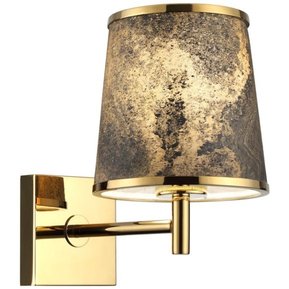 5064/1W MODERN ODL24 405 античн.бронза/серо-беж./металл/натур.камен."шпон" Бра E27 LED 1*10W BERGI