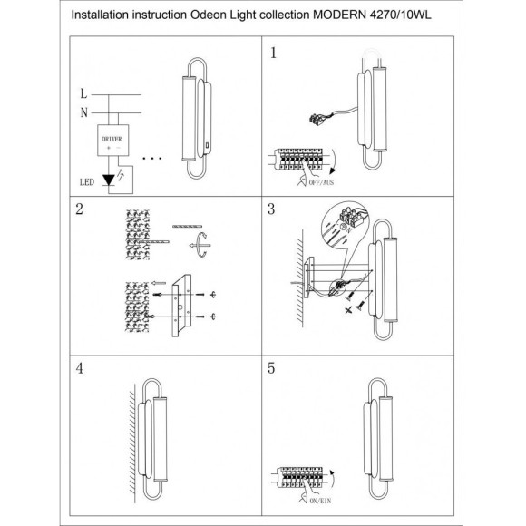 Бра светодиодное с выключателем Ponte 4270/10WL