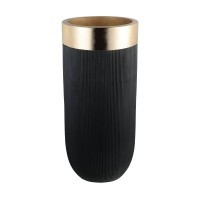 428195 MUARAKAMAN Ваза декоративная стекловолокно черный золото Ø390 H900