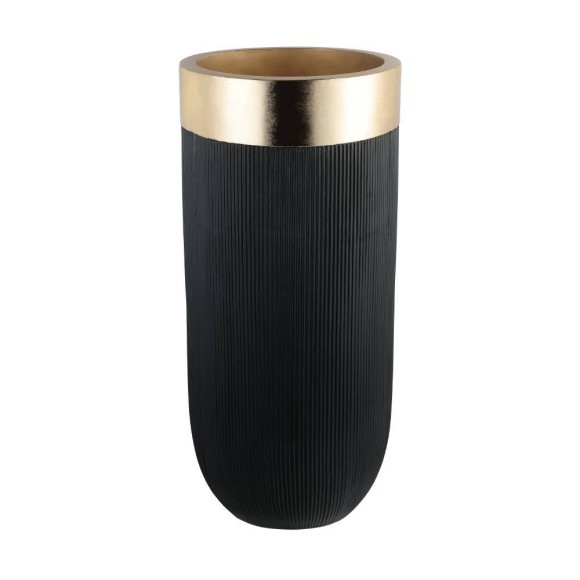 428195 MUARAKAMAN Ваза декоративная стекловолокно черный золото Ø390 H900
