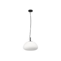 390201 BALMES BALMES Подвесной светильник с 1 лампой E27, стеклянный белый плафон, черная арматура