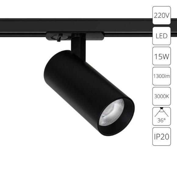 Трековый светильник Arte Lamp BENE A1936PL-1BK