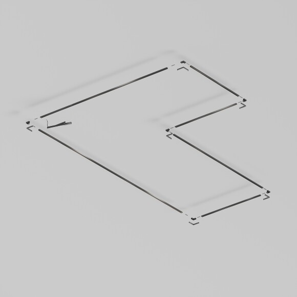 Maytoni Exility X TRX239-413B Шинопровод (трек) 3м черный низковольтный магнитный, накладной или подвесной, 3000x19x14.5мм, 48В, торцевые заглушки и декоративный экран в комплекте