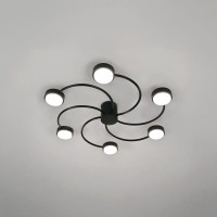 Черная потолочная люстра высотой 9см под 8 ламп GX53 (нет в комплекте) Fico Lightstar 740067