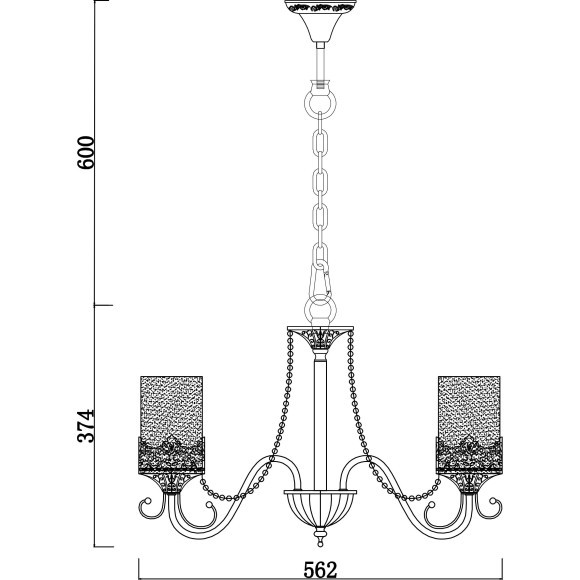 Люстра подвесная Freya FR2563-PL-05-BZ Sherborne под лампы 5xE14 60W