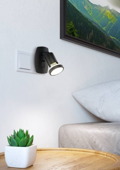 300911 Спот PARRINI, 1X4,5W(GU10), сталь, пластик, черный