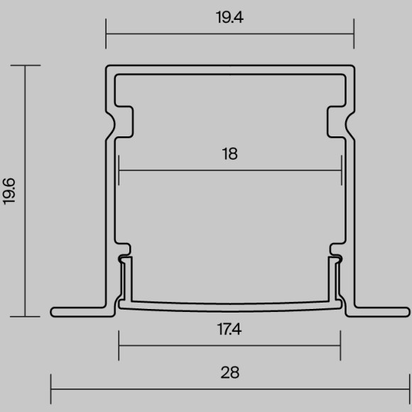 Maytoni ALM-2720-S-2M 632017 Алюминиевый встраиваемый в ГКЛ 2м профиль для светодиодной ленты шириной до 15 мм, размер 27x20мм, ширина световой линии 18мм Maytoni ALM-2720-S-2M 632017 Алюминиевый встраиваемый в ГКЛ 2м профиль для светодиодной ленты шириной до 15 мм, размер 27x20мм, ширина световой линии 18мм
