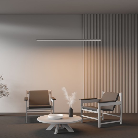 LL312005 Линейный светильник подвесной серебрянный 150см 3000K 35x35 30Вт