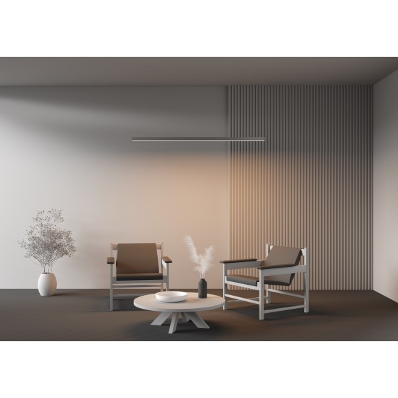 LL312005 Линейный светильник подвесной серебрянный 150см 3000K 35x35 30Вт