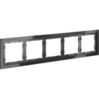 VLS110507 Рамка стеклянная для электрических изделий VOLTUM серии S70 на 5 постов графитового цвета из стекла