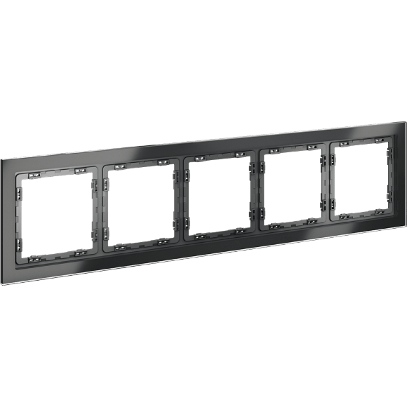 VLS110507 Рамка стеклянная для электрических изделий VOLTUM серии S70 на 5 постов графитового цвета из стекла