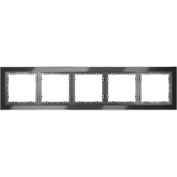 VLS110507 Рамка стеклянная для электрических изделий VOLTUM серии S70 на 5 постов графитового цвета из стекла
