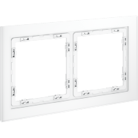 VLS110202 Рамка стеклянная для электрических изделий VOLTUM серии S70 на 2 поста матового белого цвета из стекла