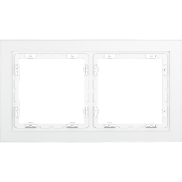 VLS110202 Рамка стеклянная для электрических изделий VOLTUM серии S70 на 2 поста матового белого цвета из стекла
