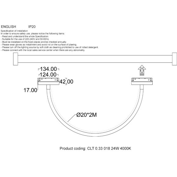 CLT 0.33 018 24W BL 4000K Трековый магнитный светодиодный светильник Crystallux Space 48V CRI90+ 4000К 1200Лм 360° 24W CLT 0.33 018 24W BL 4000K Трековый магнитный светодиодный светильник Crystallux Space 48V CRI90+ 4000К 1200Лм 360° 24W