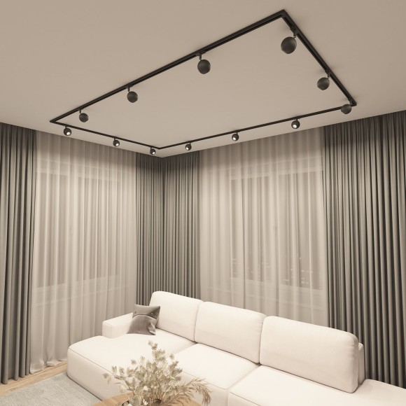 Однофазный двужильный трековый светильник Denkirs DK6070-BK Omra под сменную лампу GU10