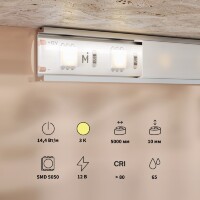 Maytoni 201186 Влагозащищенная светодиодная лента 5 метров, ширина 10мм серия BASE SMD5050 12V 14,4Вт/м 1350Лм/м 3000К IP65 CRI80 120° кратность резки 50мм, раб. температура -30...+60°С
