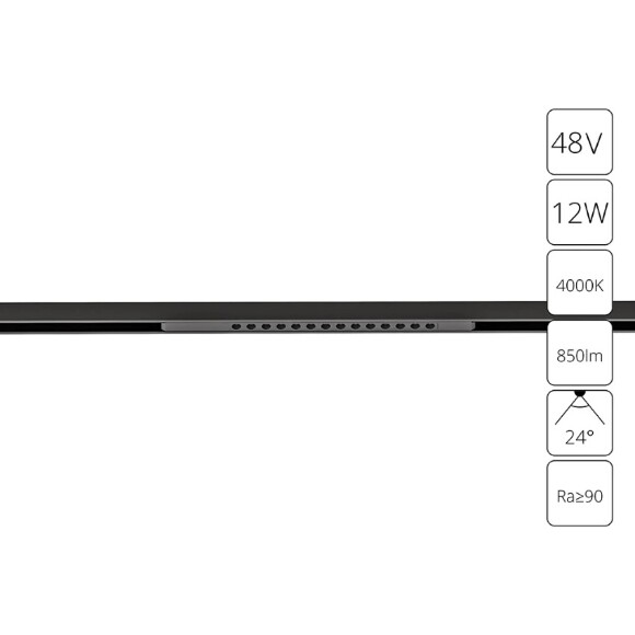 A7266PL-1BK Трековый магнитный светодиодный светильник Arte Lamp Optima CRI90+ 4000К 850Лм 24° 12Вт