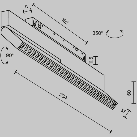 Трековый светильник Technical TR242-2-12W4K-B