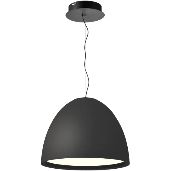 Favourite Halva 4812-3P Современный подвесной светодиодный светильник в стиле минимализм, черный матовый плафон полусфера диаметром 35 см, матовый акриловый рассеиватель, LED 30Вт 3000K 2088Лм CRI90 120° IP20 220В