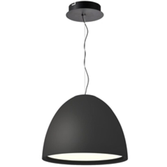 Favourite Halva 4812-3P Современный подвесной светодиодный светильник в стиле минимализм, черный матовый плафон полусфера диаметром 35 см, матовый акриловый рассеиватель, LED 30Вт 3000K 2088Лм CRI90 120° IP20 220В