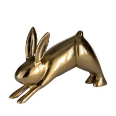 427293 VOHILAVA Статуэтка Заяц декоративная, алюминий, золотой, L280, B75, H180