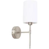 Arte Lamp Debora A4108AP-1SS Настенный светильник бра с абажуром из гофрированной ткани диаметром 11 см, основание металл никель, лампа E14 1шт до 40Вт IP20 220В