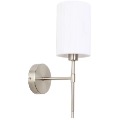 Arte Lamp Debora A4108AP-1SS Настенный светильник бра с абажуром из гофрированной ткани диаметром 11 см, основание металл никель, лампа E14 1шт до 40Вт IP20 220В