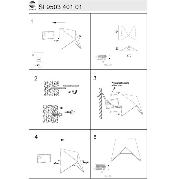 SL9503.401.01 Светильник уличный настенный ST-Luce Черный LED 1*7W 4000K CANNETO