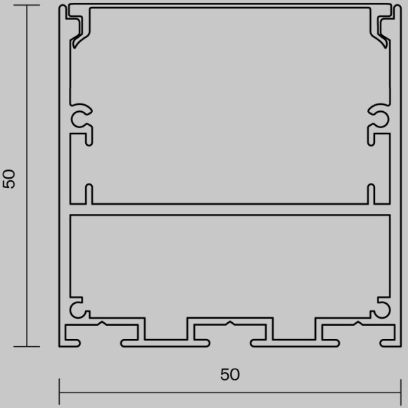 Алюминиевый профиль накладной-подвесной 50x50 (Черный, 2 м), ALM-5050T-B-2M 633008