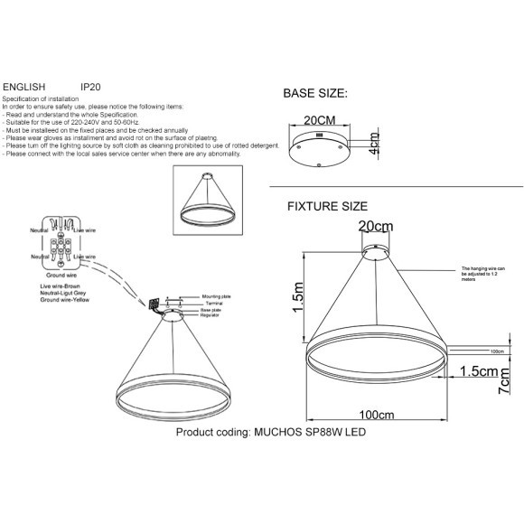 Люстра Crystal Lux MUCHOS SP88W LED GOLD 0980/301N
