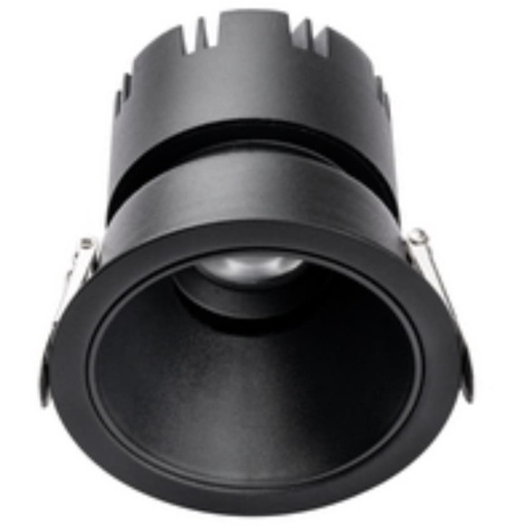 4785-1C Встраиваемый светодиодный светильник с доп. рамкой под штукатурку, черный, 9Вт 585Лм 3000;4000;6000K CRI90+ 45° IP20