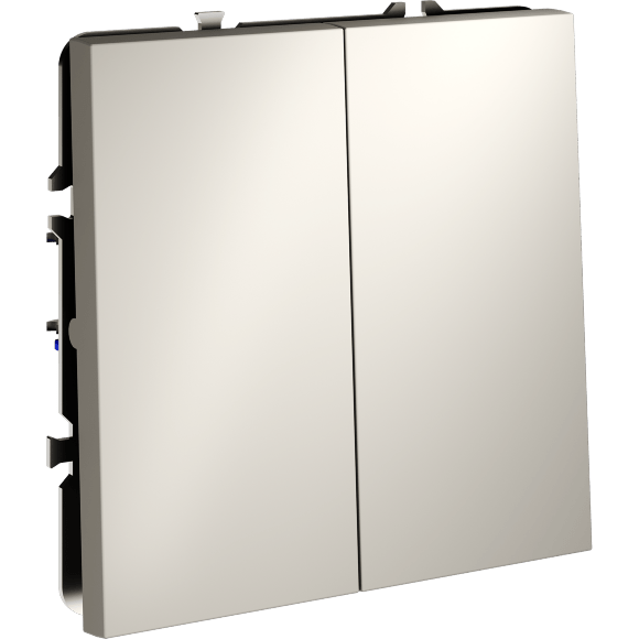 VLS020503 Перекрестный переключатель встраиваемый двухклавишный 10 ампер (2200 Ватт) кашемирового цвета 10А (2200 Ватт) VOLTUM S70 (кашемир)