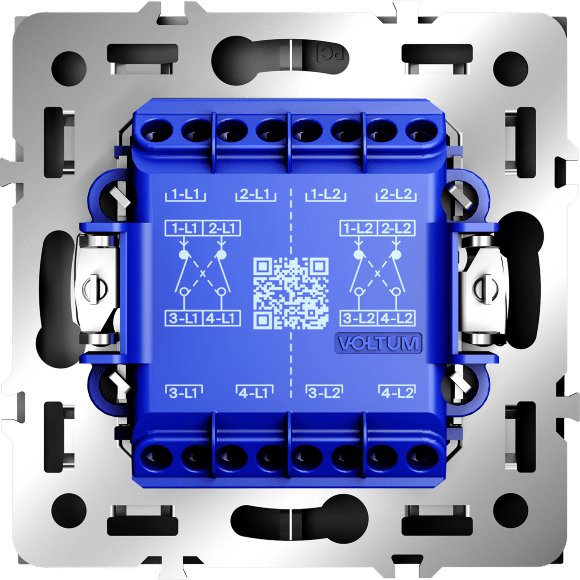 VLS020503 Перекрестный переключатель встраиваемый двухклавишный 10 ампер (2200 Ватт) кашемирового цвета 10А (2200 Ватт) VOLTUM S70 (кашемир)