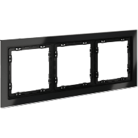 VLS110308 Рамка стеклянная для электрических изделий VOLTUM серии S70 на 3 поста черного цвета из стекла