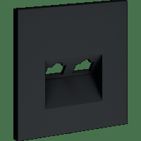 VLS001407 Накладка для розетки компьютерной двойной RJ45 категории 6Е (для проводов CAT5-CAT6 до 10 Гбит/сек) графитового цвета VOLTUM S70 (графит)