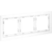 VLS110302 Рамка стеклянная для электрических изделий VOLTUM серии S70 на 3 поста белого матового цвета из стекла
