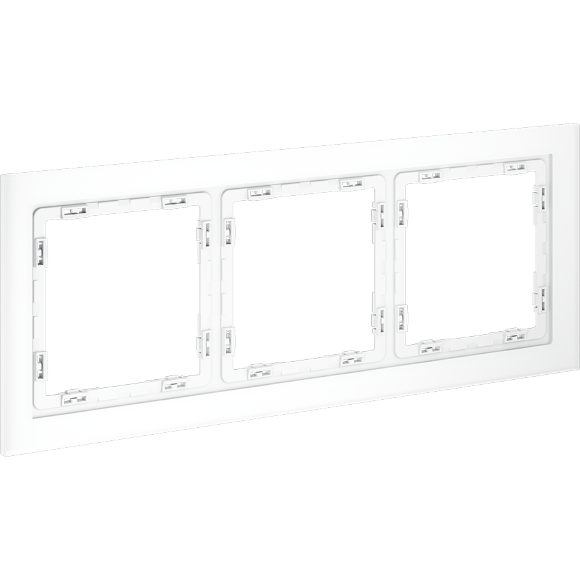 VLS110302 Рамка стеклянная для электрических изделий VOLTUM серии S70 на 3 поста белого матового цвета из стекла