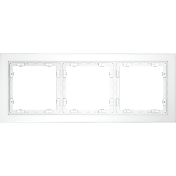 VLS110302 Рамка стеклянная для электрических изделий VOLTUM серии S70 на 3 поста белого матового цвета из стекла