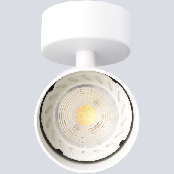 Crystal Lux CLT 084CW1R WH 1400/346 Светильник потолочный накладной поворотный точечный, белый матовый цилиндр под лампу GU10 макс.50Вт, белый спот для кухни, коридора и прихожей, IP20, 220V