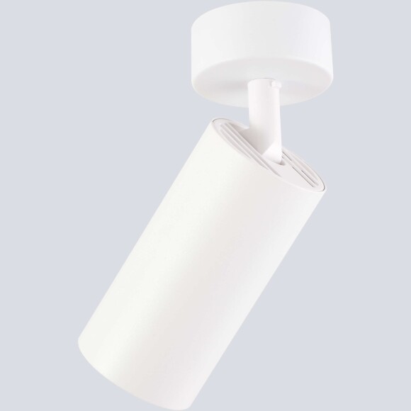 Crystal Lux CLT 084CW1R WH 1400/346 Светильник потолочный накладной поворотный точечный, белый матовый цилиндр под лампу GU10 макс.50Вт, белый спот для кухни, коридора и прихожей, IP20, 220V
