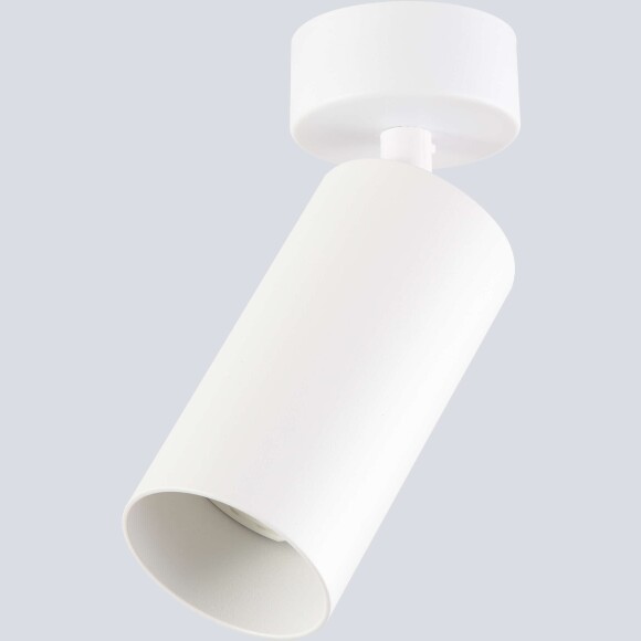 Crystal Lux CLT 084CW1R WH 1400/346 Светильник потолочный накладной поворотный точечный, белый матовый цилиндр под лампу GU10 макс.50Вт, белый спот для кухни, коридора и прихожей, IP20, 220V