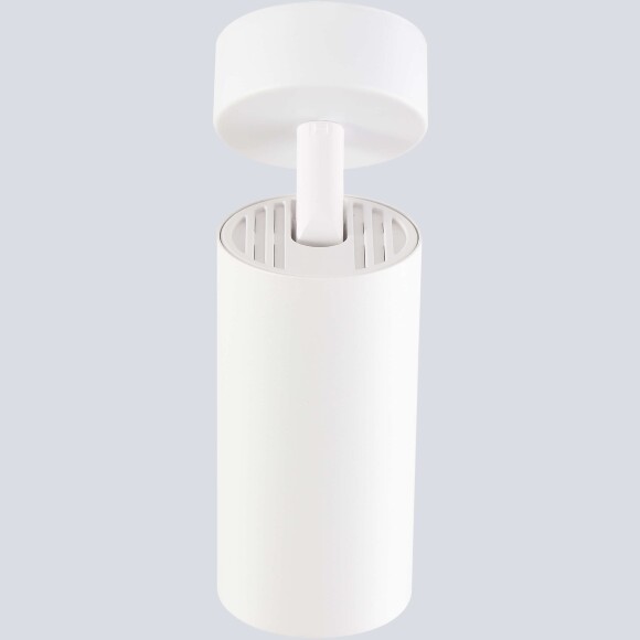 Crystal Lux CLT 084CW1R WH 1400/346 Светильник потолочный накладной поворотный точечный, белый матовый цилиндр под лампу GU10 макс.50Вт, белый спот для кухни, коридора и прихожей, IP20, 220V