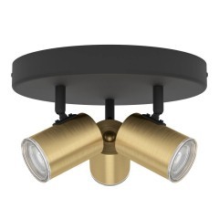 300586 CONSUMA 1 Спот на 3 лампы GU10, 15Вт, IP44, сталь, черный, латунь