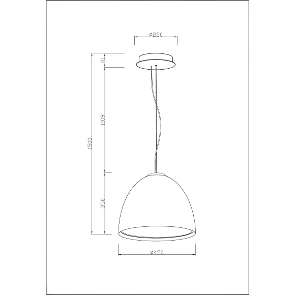 Favourite Halva 4812-4P Современный подвесной светодиодный светильник в стиле минимализм, черный матовый плафон полусфера диаметром 45 см, матовый акриловый рассеиватель, LED 38Вт 3000K 2847Лм CRI90 120° IP20 220В