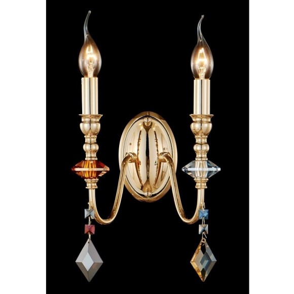 Бра Crystal Lux MERCEDES AP2 GOLD/COLOR