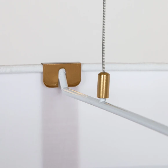 Arte Lamp Dream A4110SP-3PB Подвесная современная люстра с абажуром диаметром 45 см, плафон белый текстиль, медный металл, лампы E14 3шт до 40Вт IP20 220В, макс. высота 100см