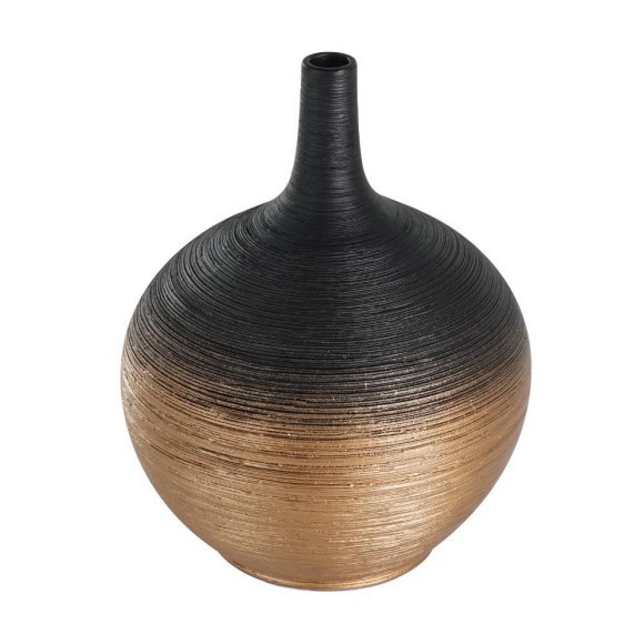 421414 SARYKSU Декоративная ваза керамика черный с золотой эмалью H235